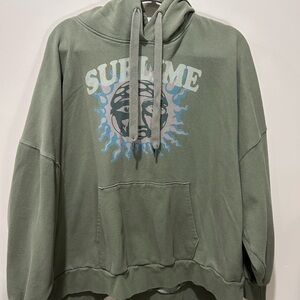 American Eagle Outfitters Sage Green Graphic Hoodie